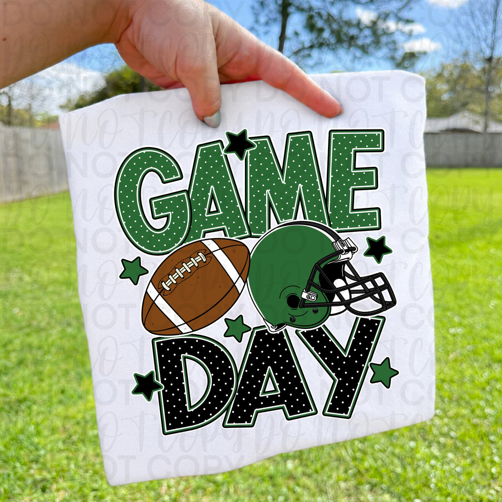 Green Black Game Day Football PNG