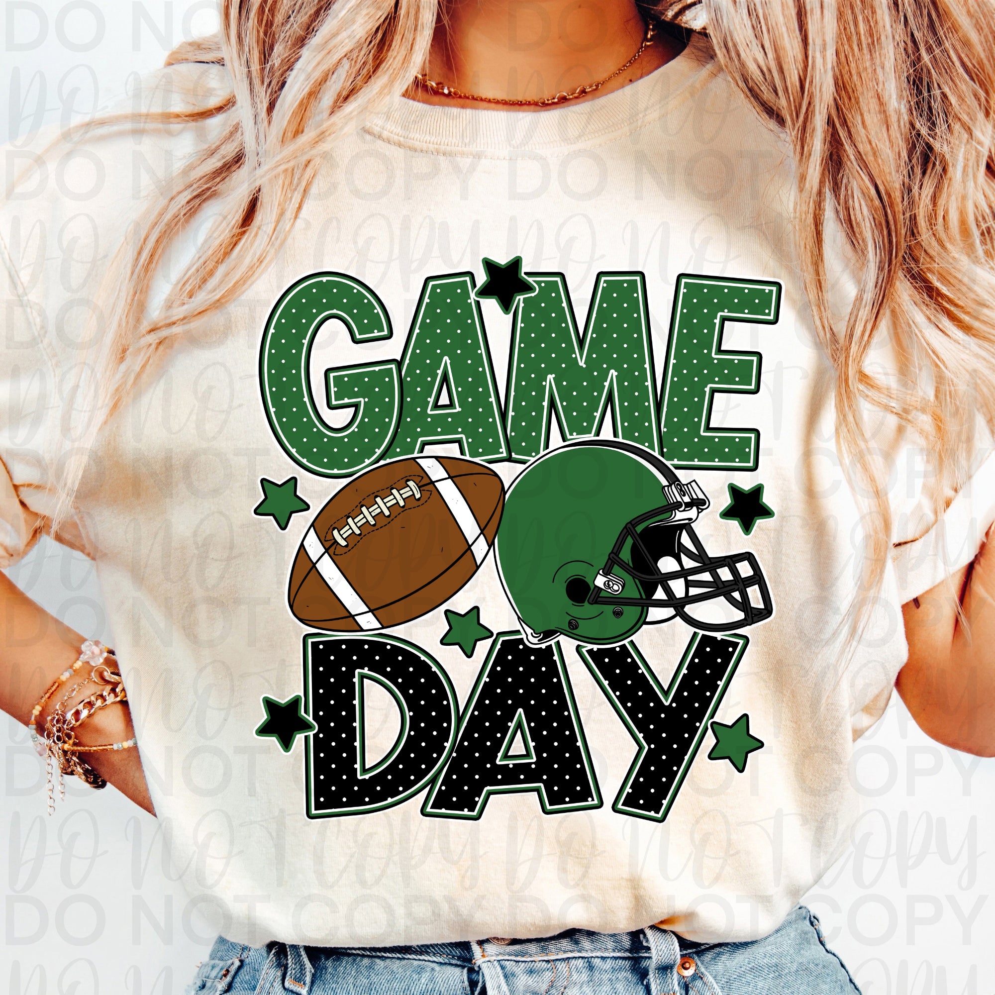 Green Black Game Day Football PNG