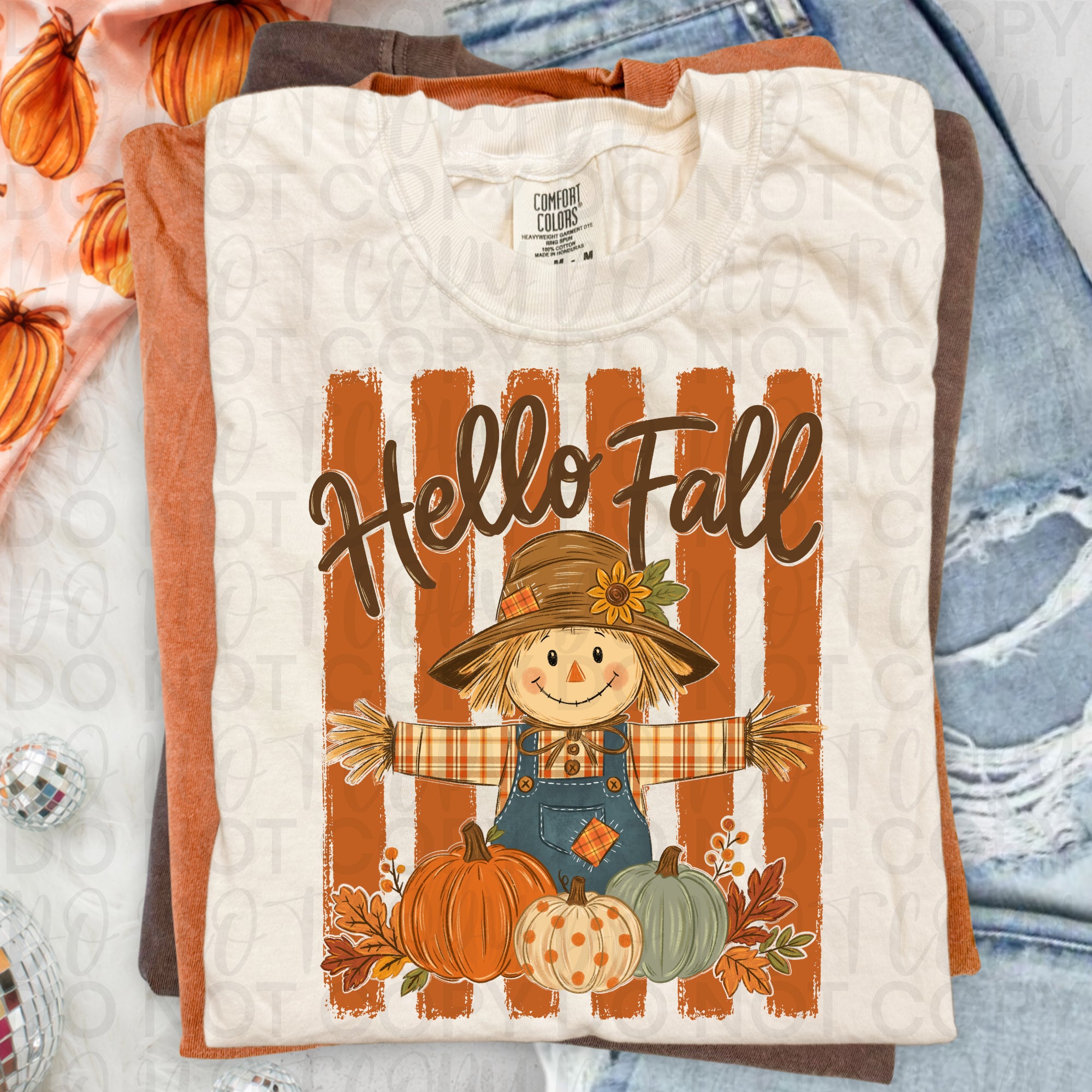 Hello Fall Scarecrow PNG