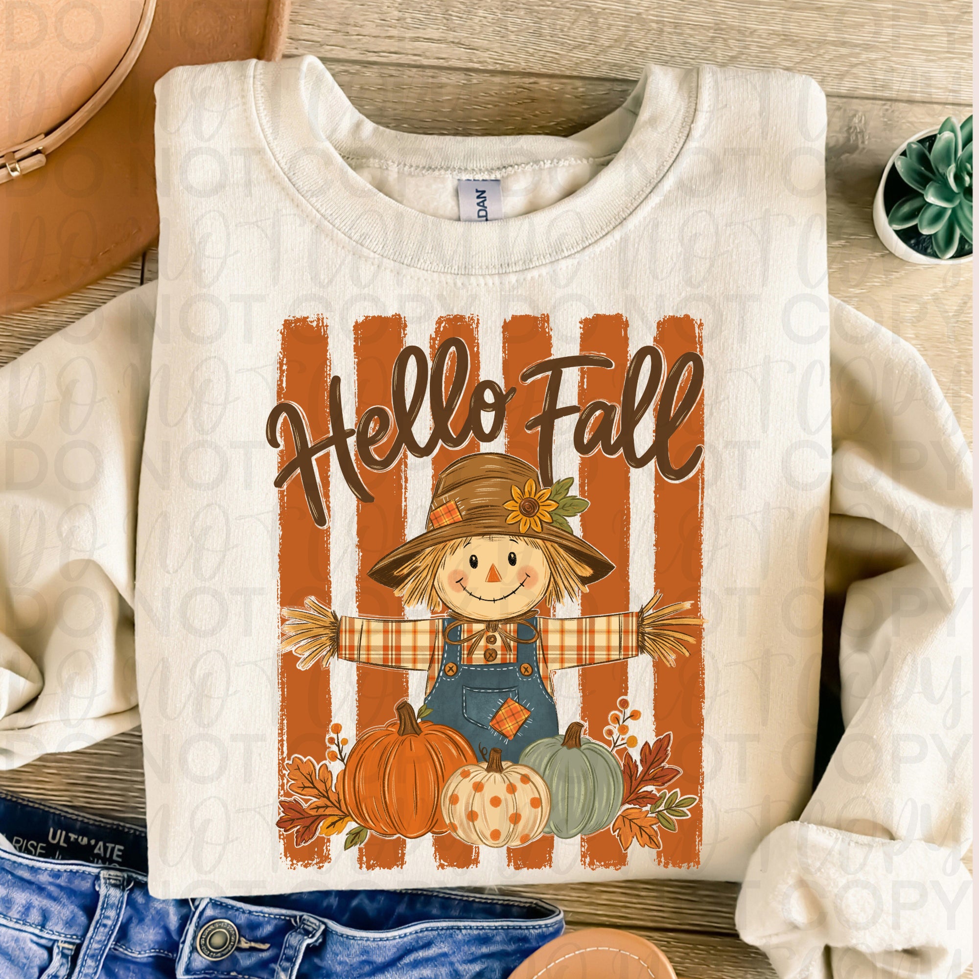 Hello Fall Scarecrow PNG