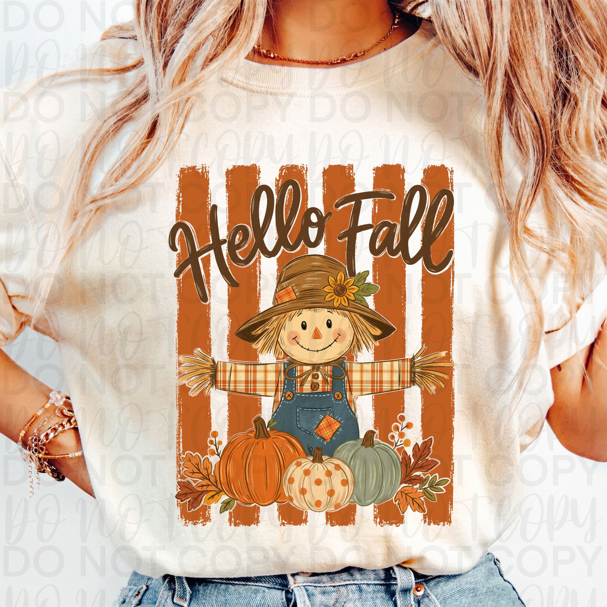 Hello Fall Scarecrow PNG