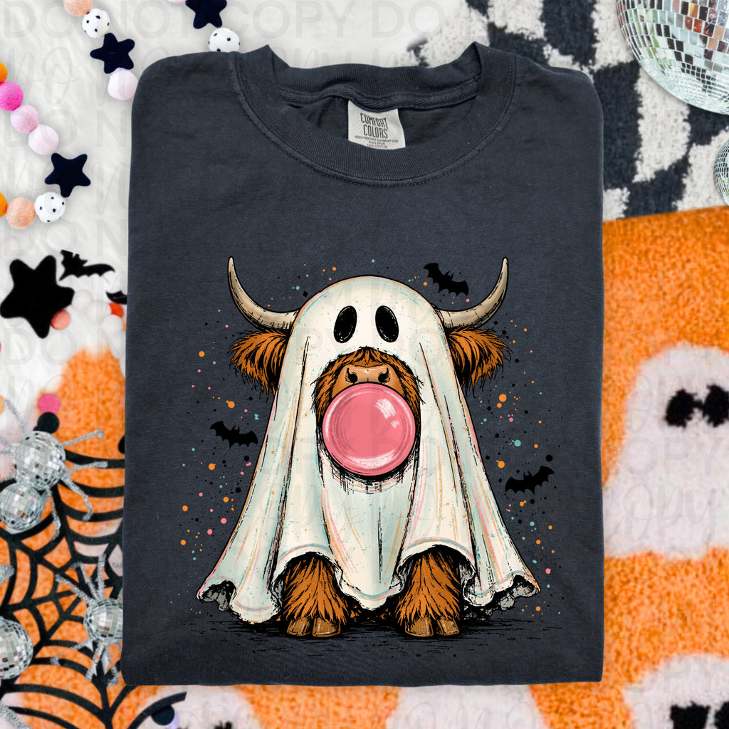Highland Cow Ghost PNG