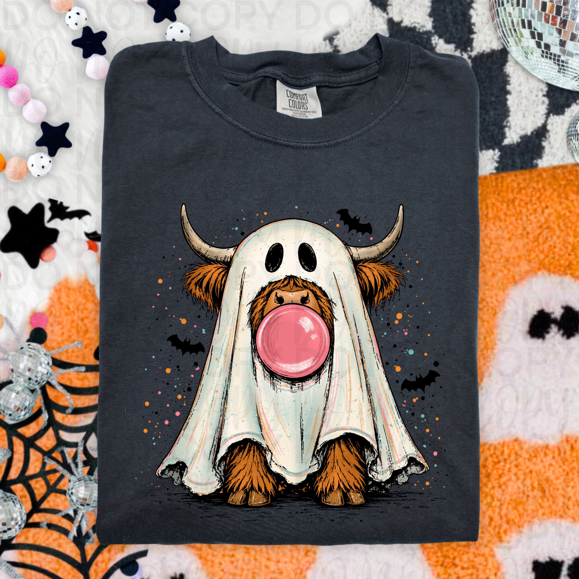 Highland Cow Ghost PNG