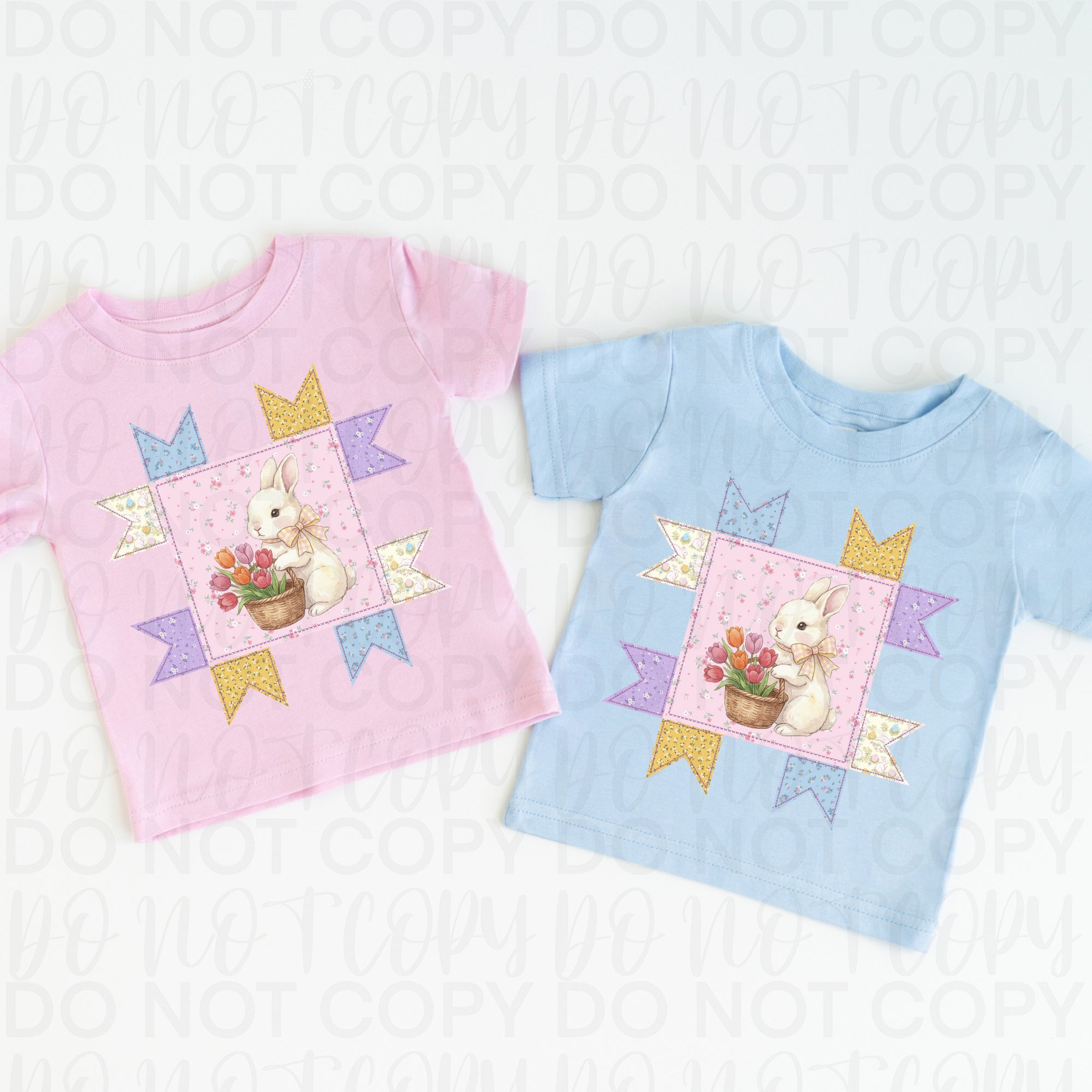 Vintage Patchwork Easter Bunny PNG