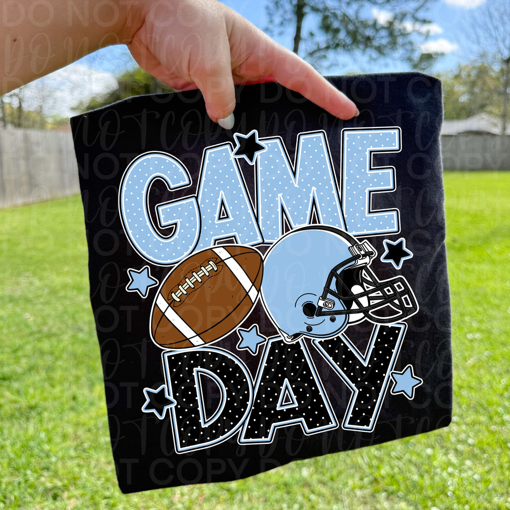 Carolina Blue Black Game Day Football PNG