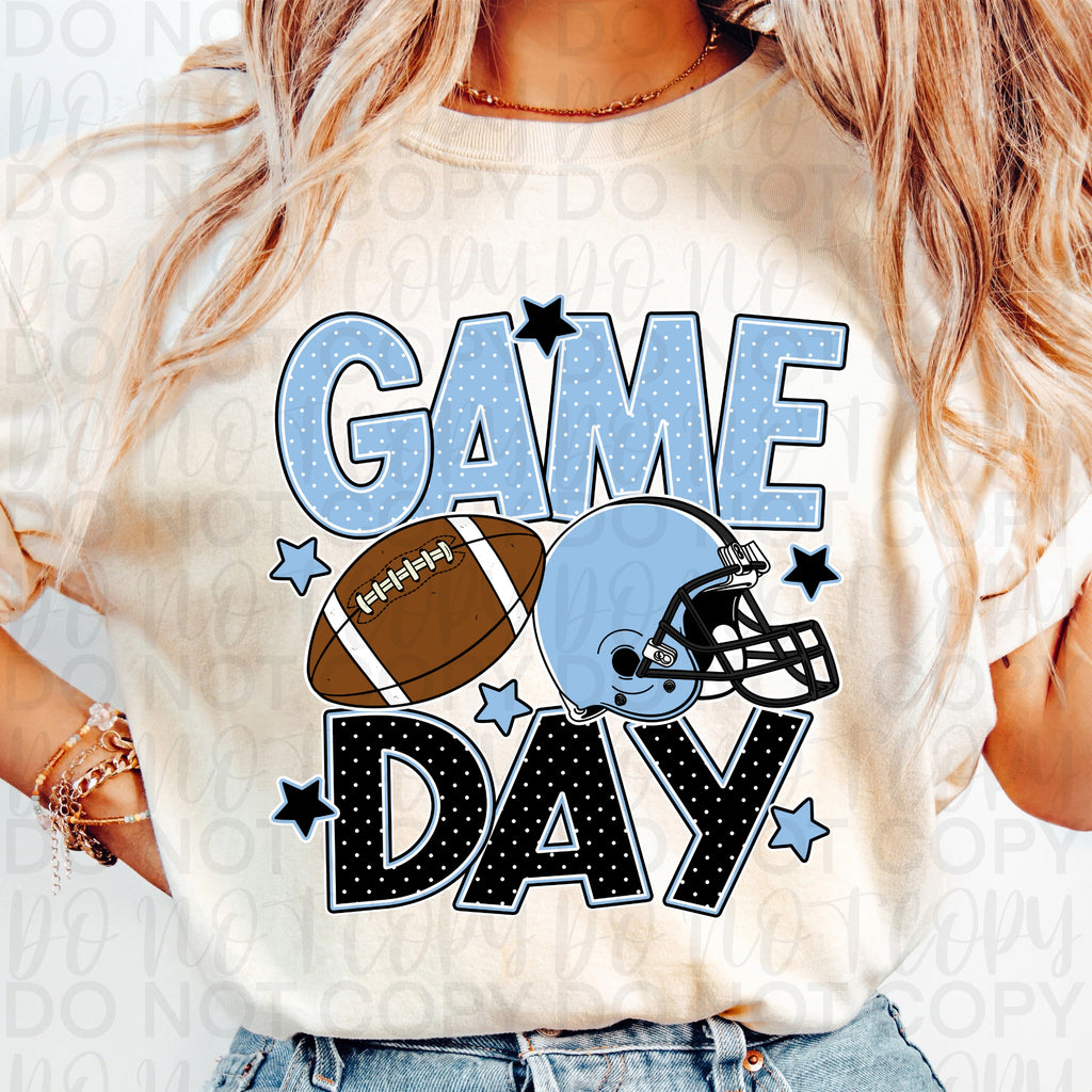 Carolina Blue Black Game Day Football PNG