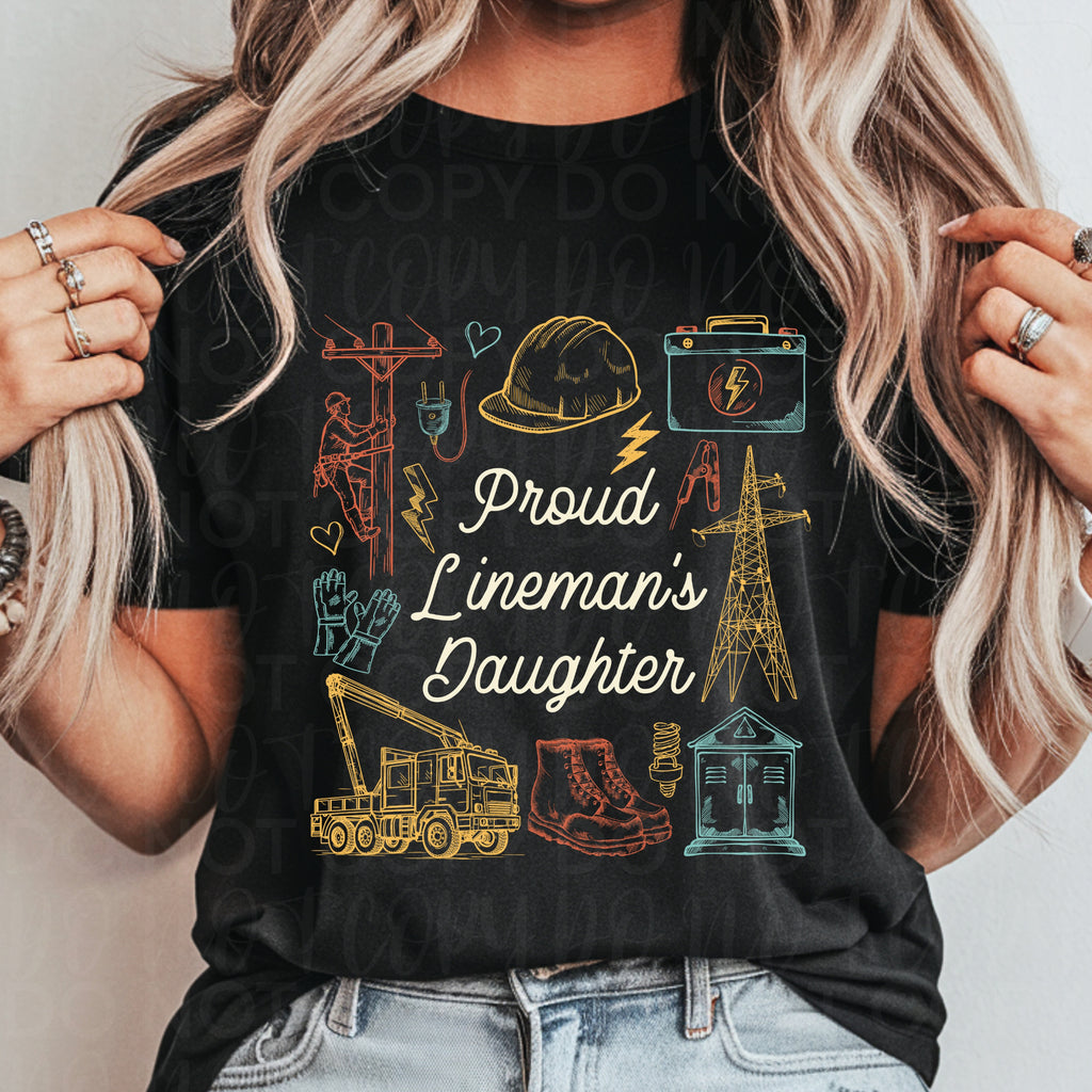 Proud Linemans Wife Girlfriend Mom Daughter PNG