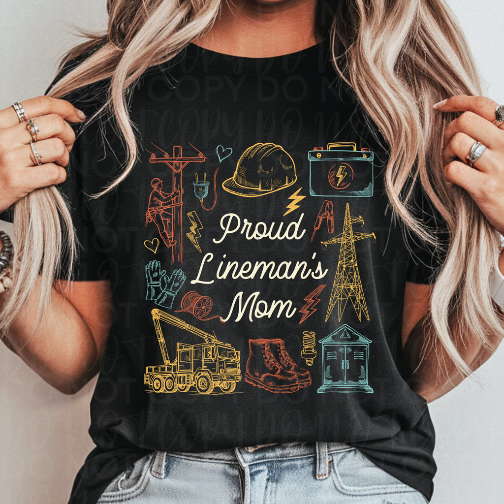 Proud Linemans Wife Girlfriend Mom Daughter PNG