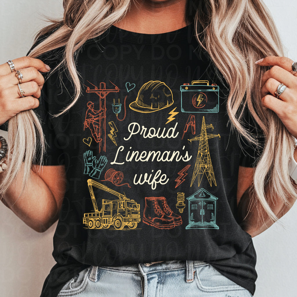Proud Linemans Wife Girlfriend Mom Daughter PNG