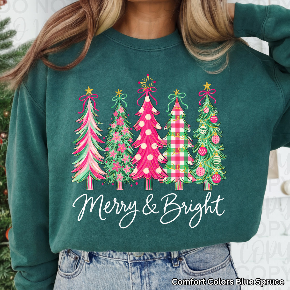 Preppy Christmas Trees PNG