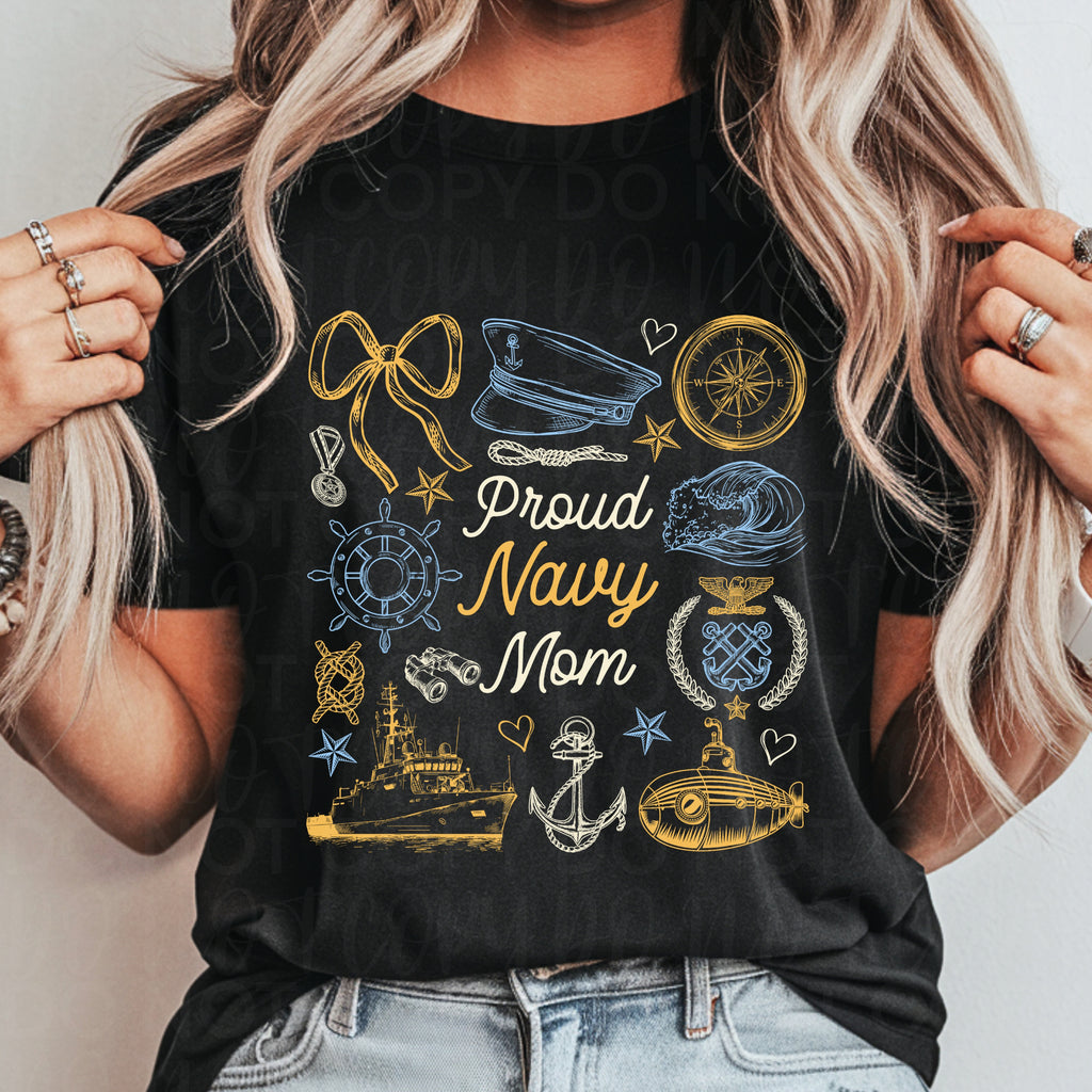 Proud Navy Wife Mom PNG