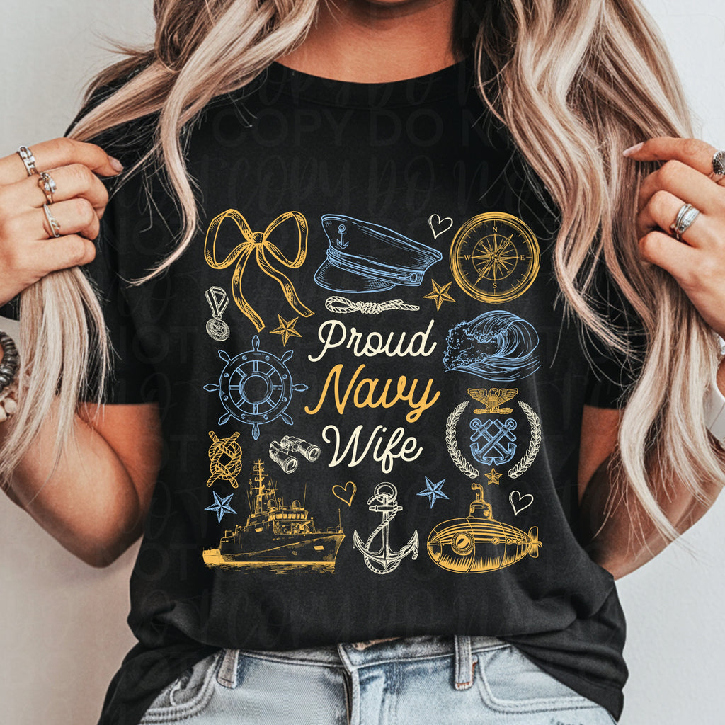 Proud Navy Wife Mom PNG