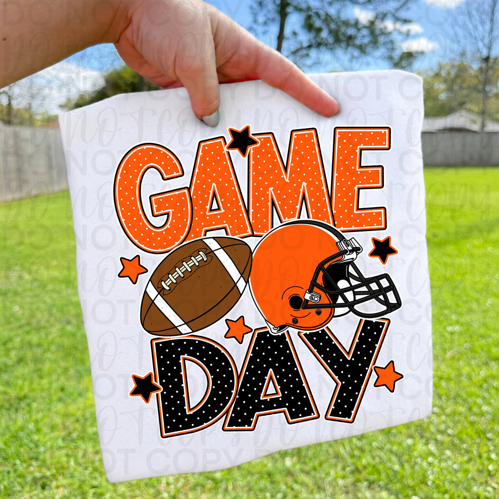 Orange Black Game Day Football PNG