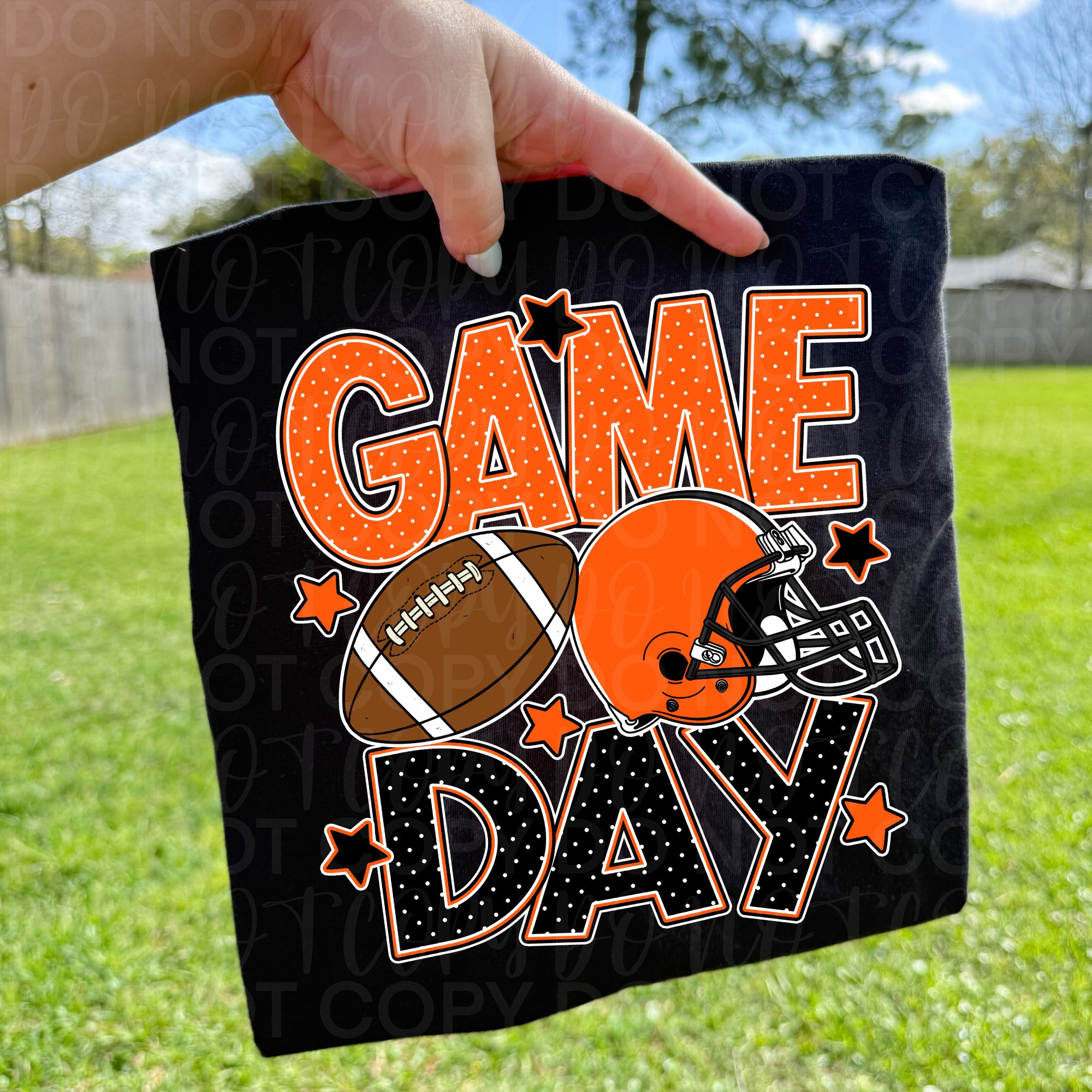 Orange Black Game Day Football PNG