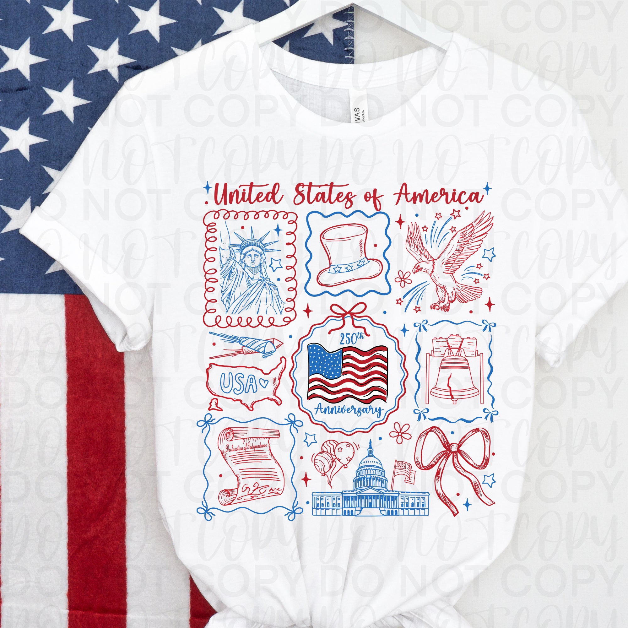 250th USA Doodles PNG