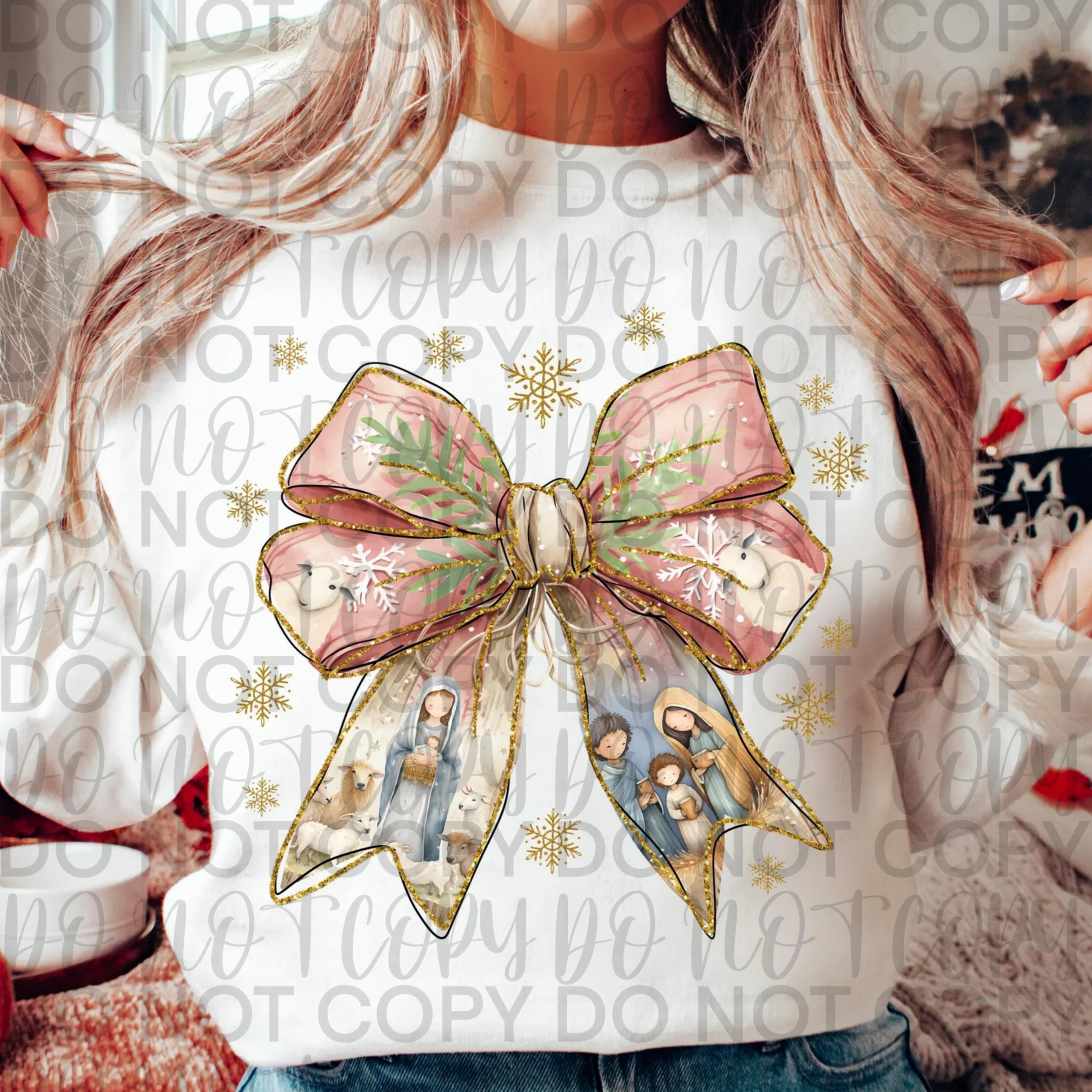 Coquette Nativity Scene PNG