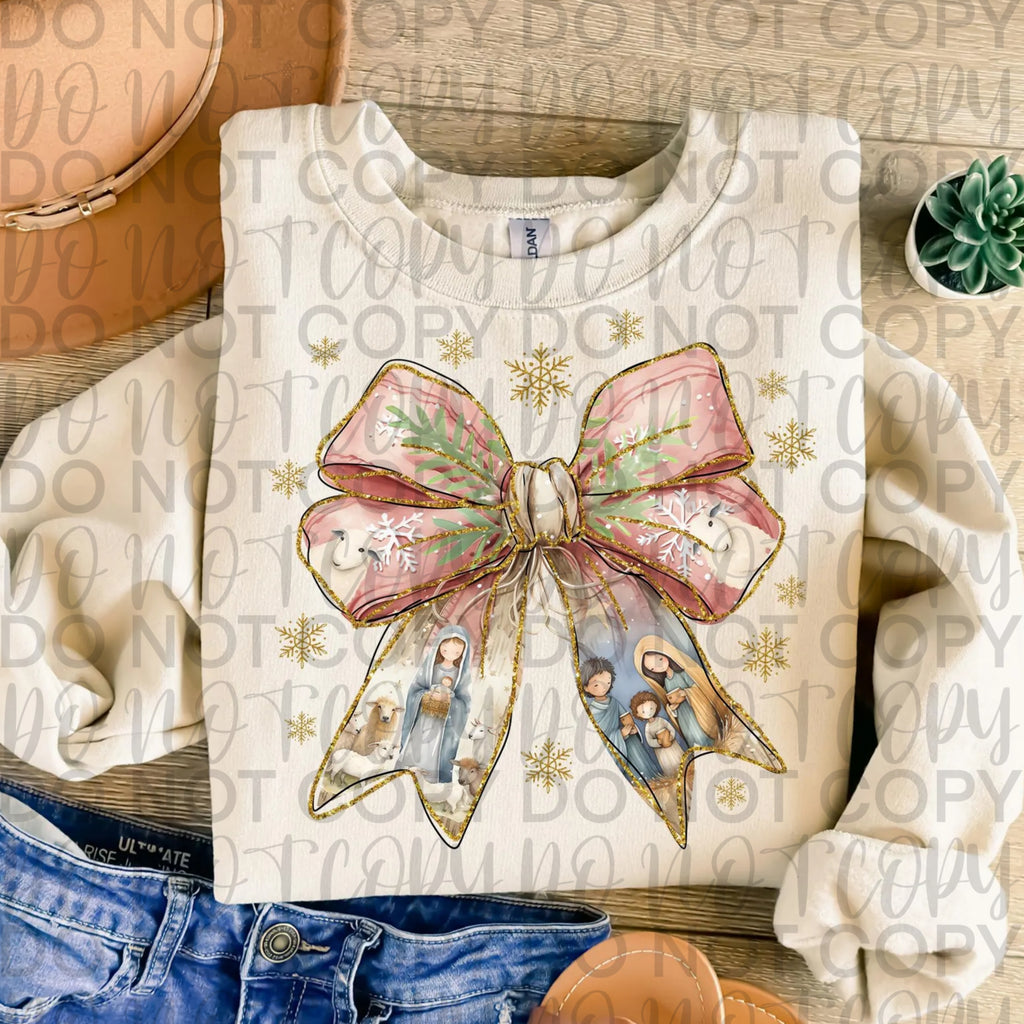 Coquette Nativity Scene PNG