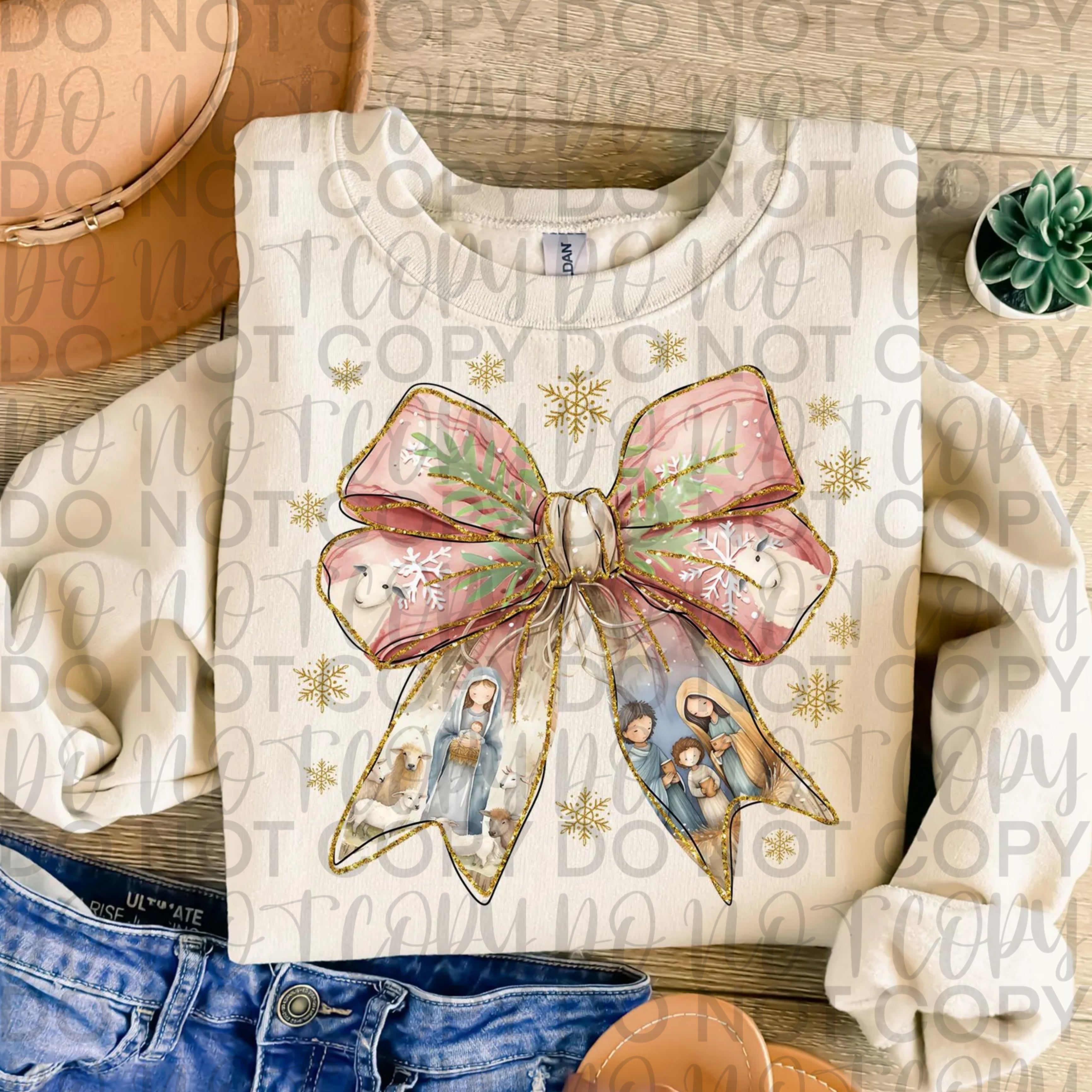 Coquette Nativity Scene PNG