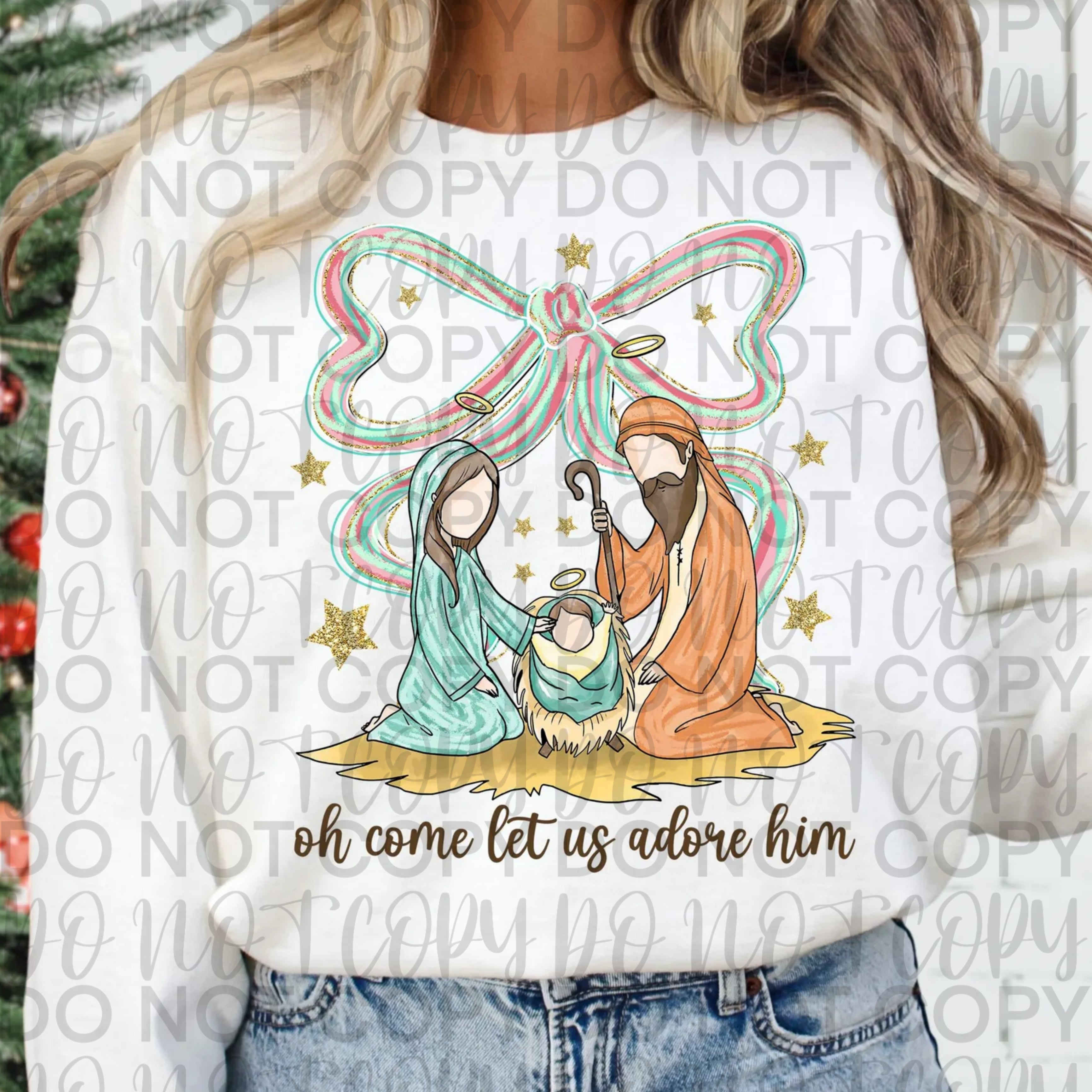 Oh Come Let Us Adore Him Bow PNG