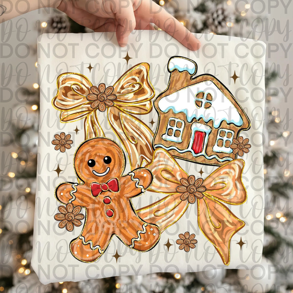 Brushstroke Gingerbread Christmas Coquette PNG