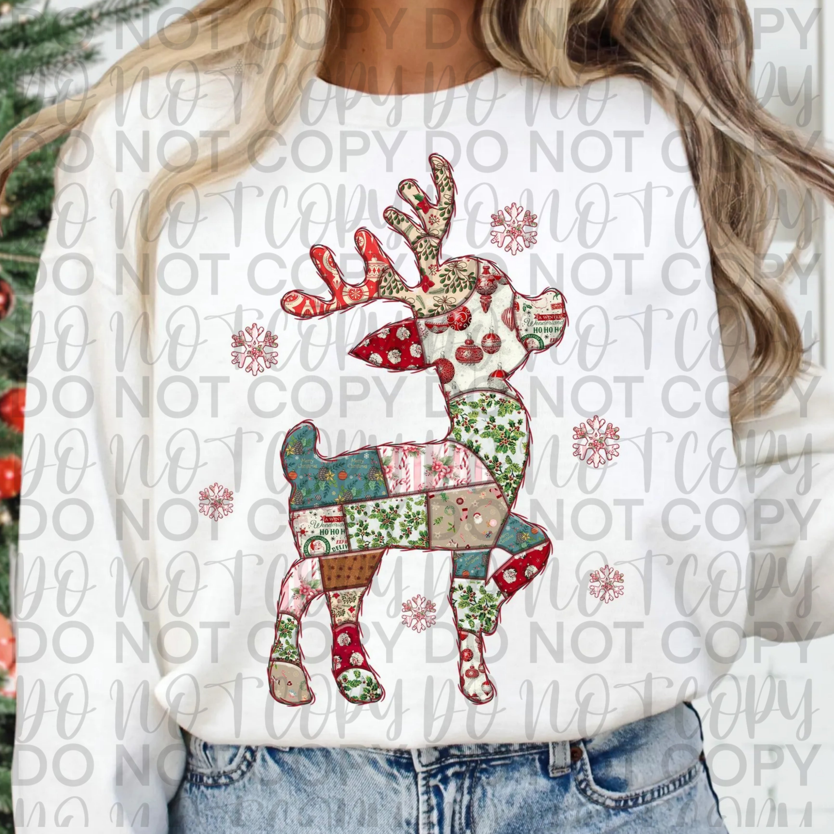 Patchwork Reindeer PNG