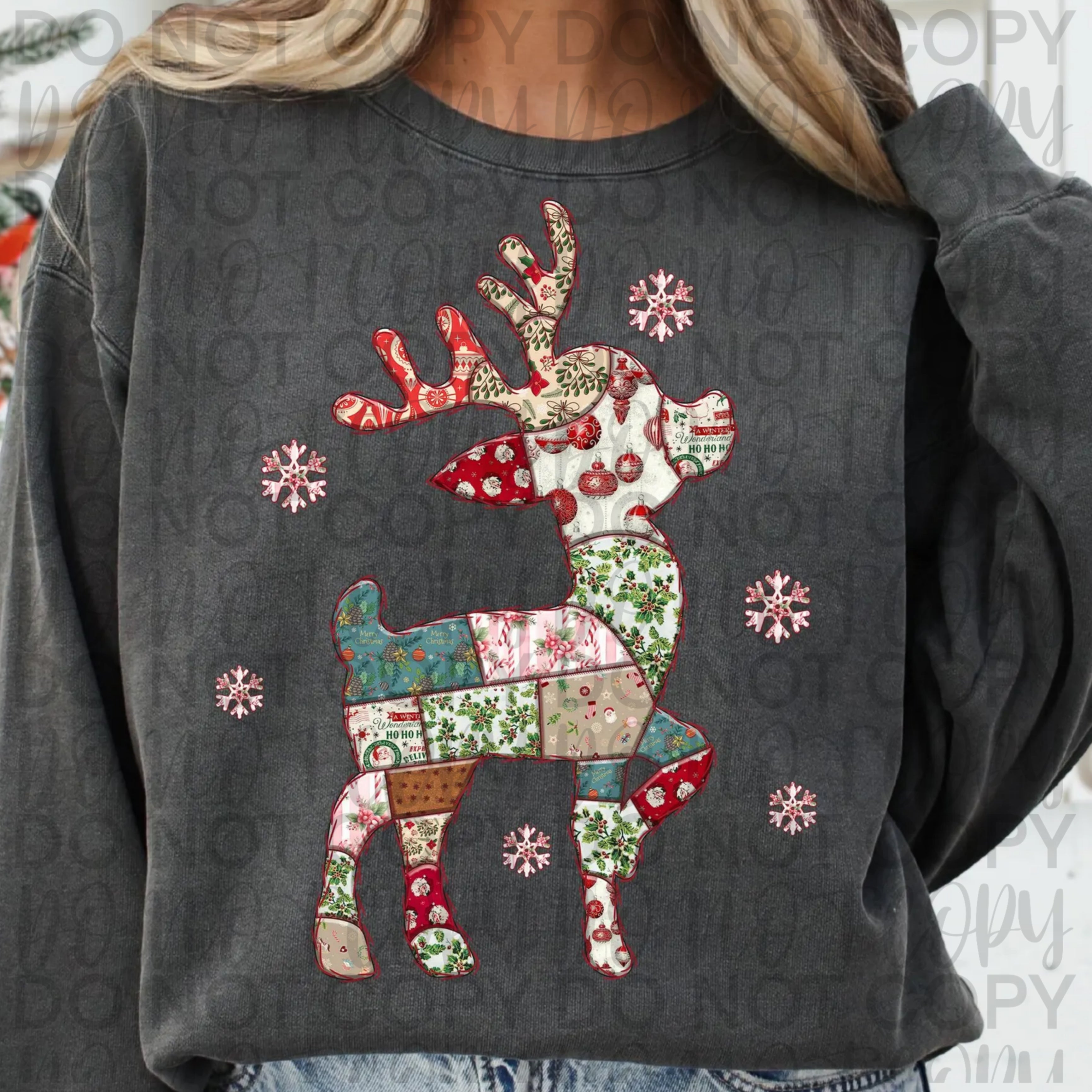 Patchwork Reindeer PNG