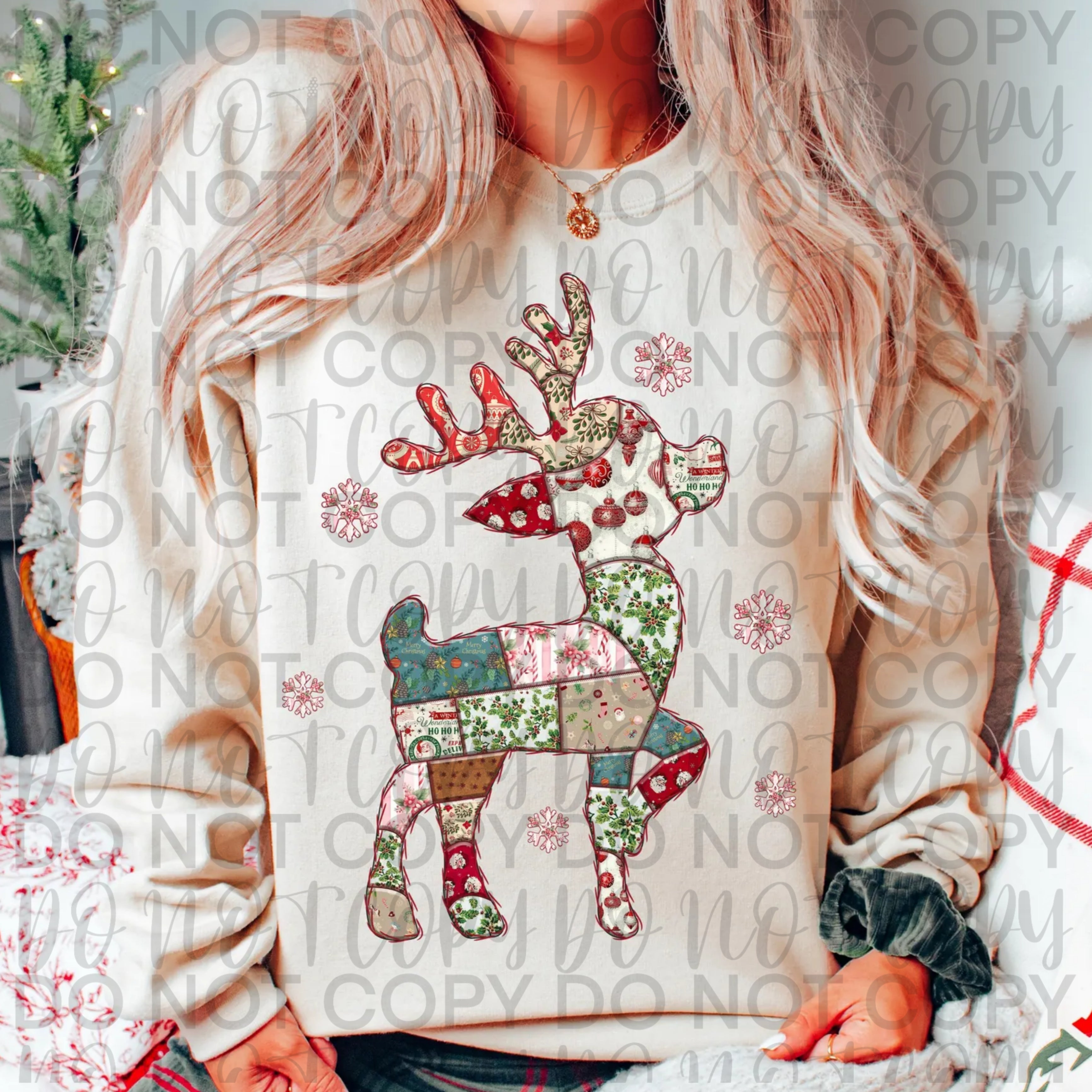 Patchwork Reindeer PNG