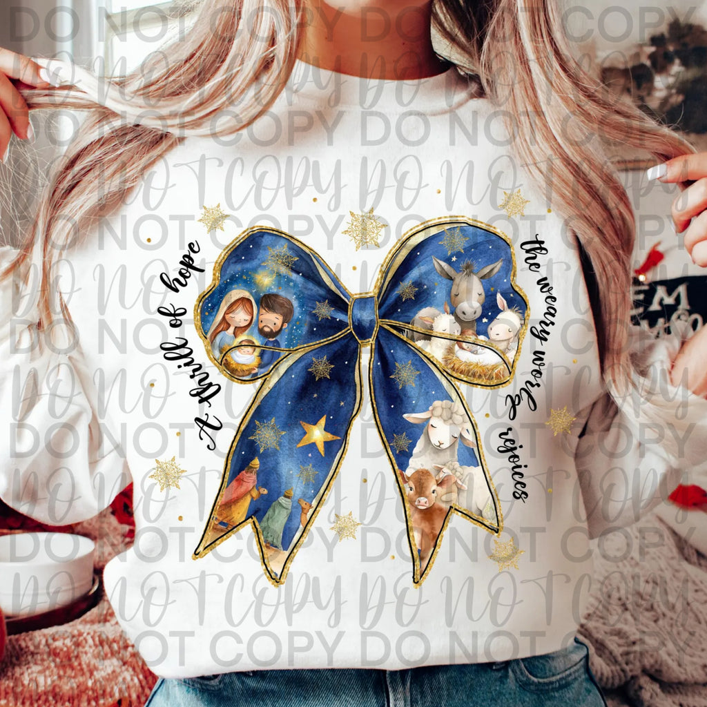 Blue Christmas Nativity Bow PNG