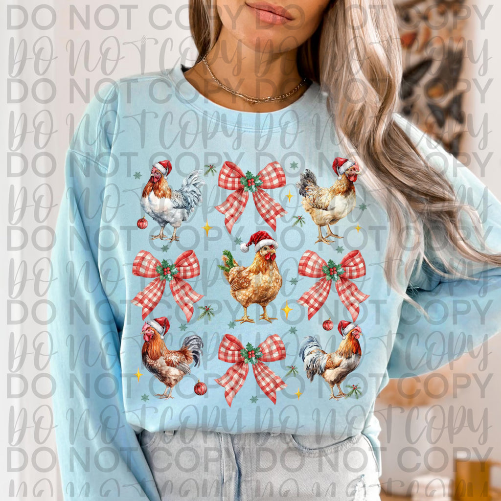 Coquette Christmas Chicken PNG