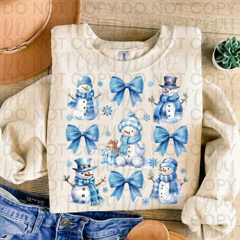 Coquette Winter Snowman PNG