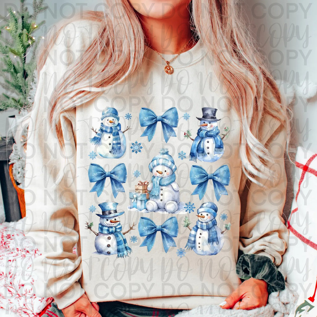 Coquette Winter Snowman PNG
