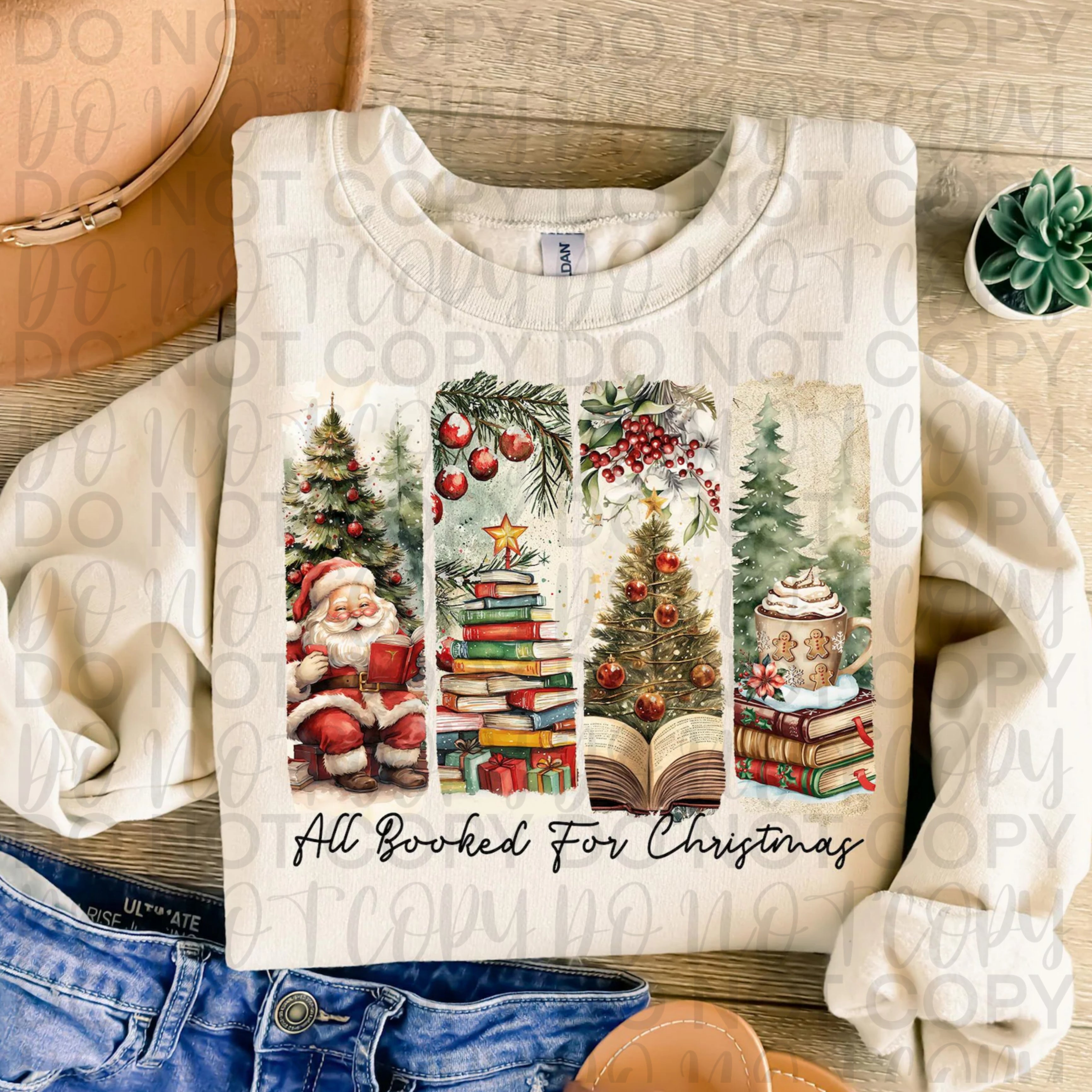 All Booked For Christmas Brushstrokes PNG