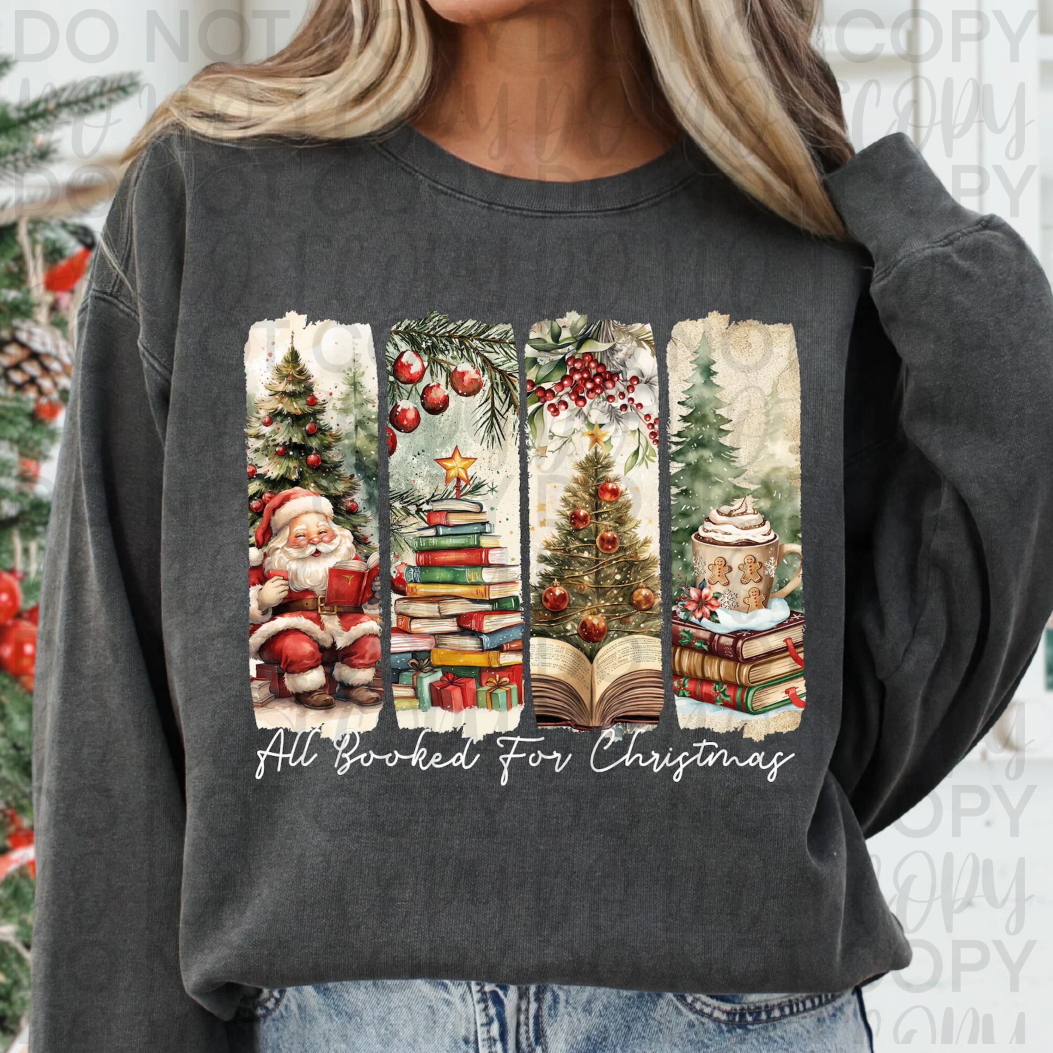 All Booked For Christmas Brushstrokes PNG