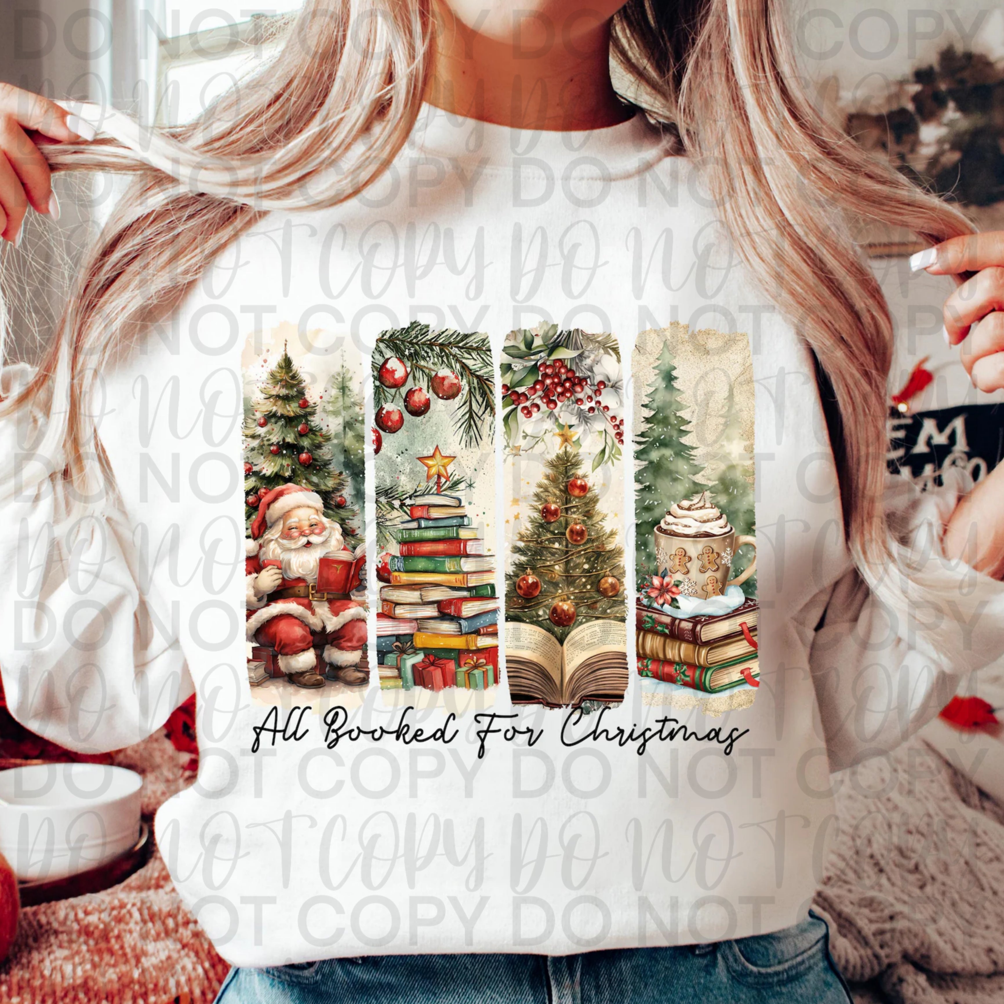 All Booked For Christmas Brushstrokes PNG