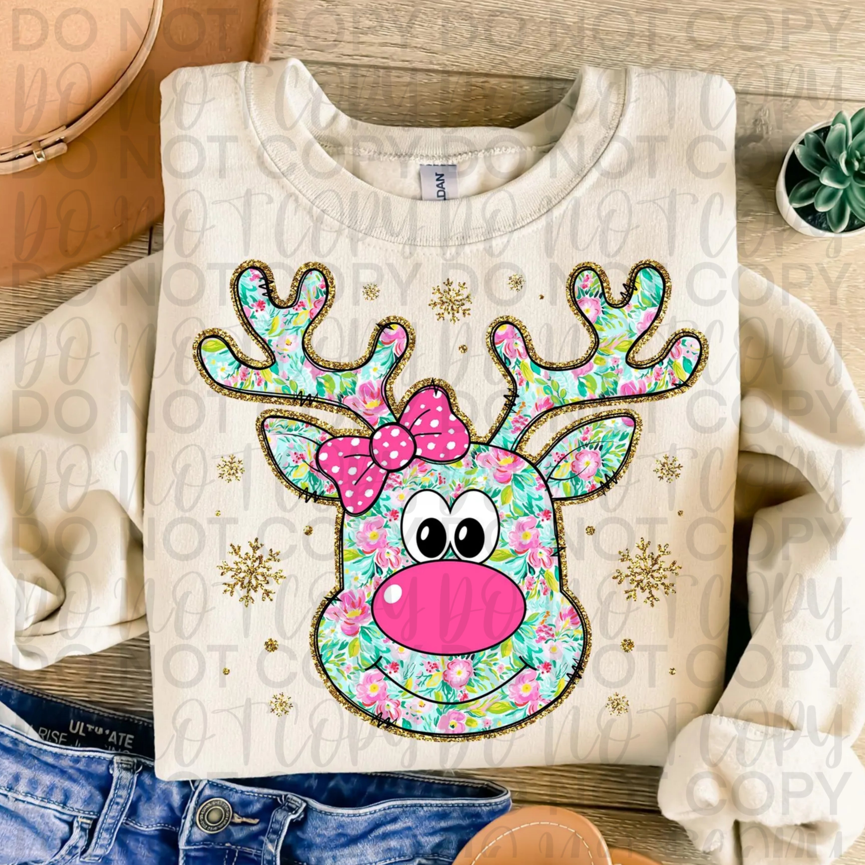 Floral Reindeer PNG