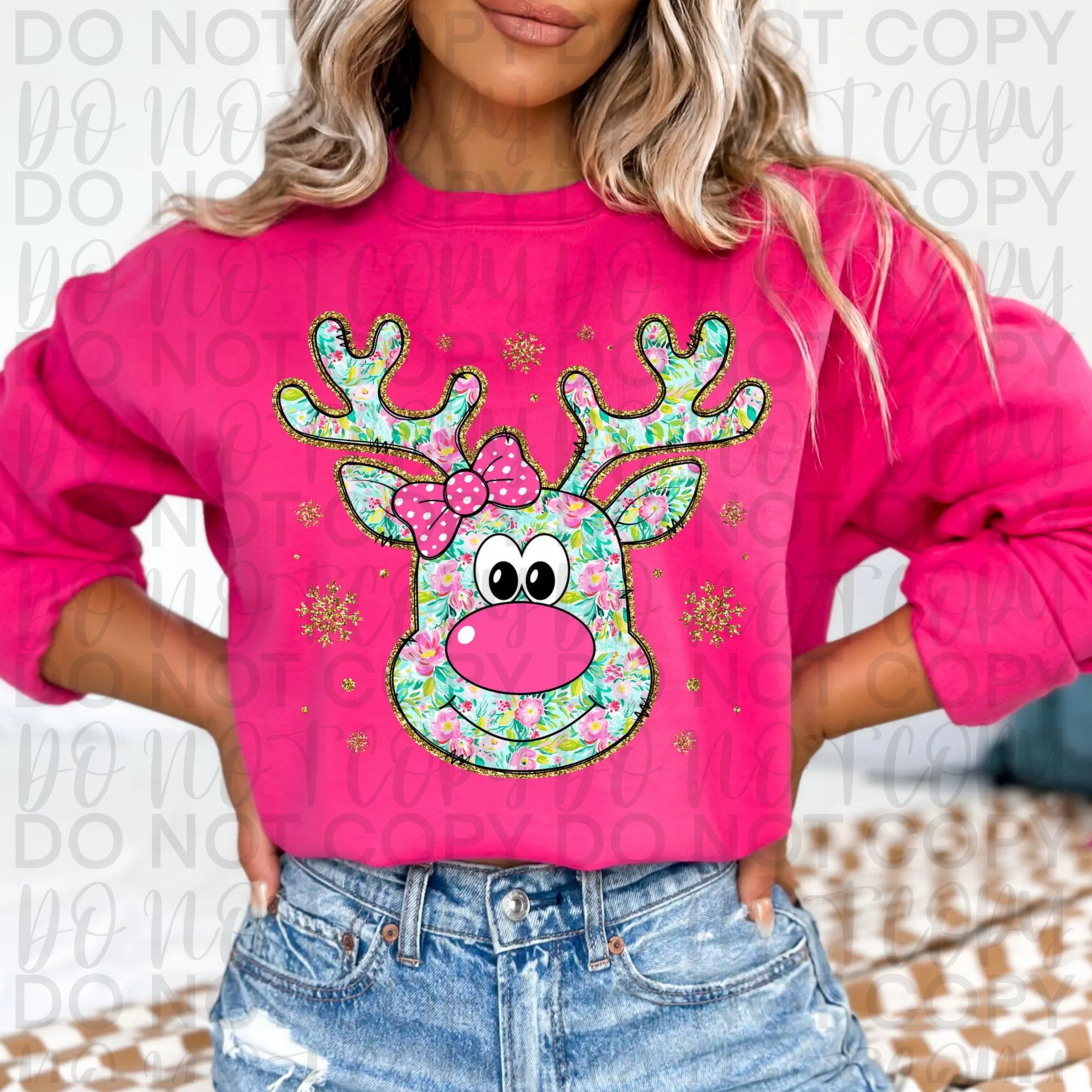 Floral Reindeer PNG