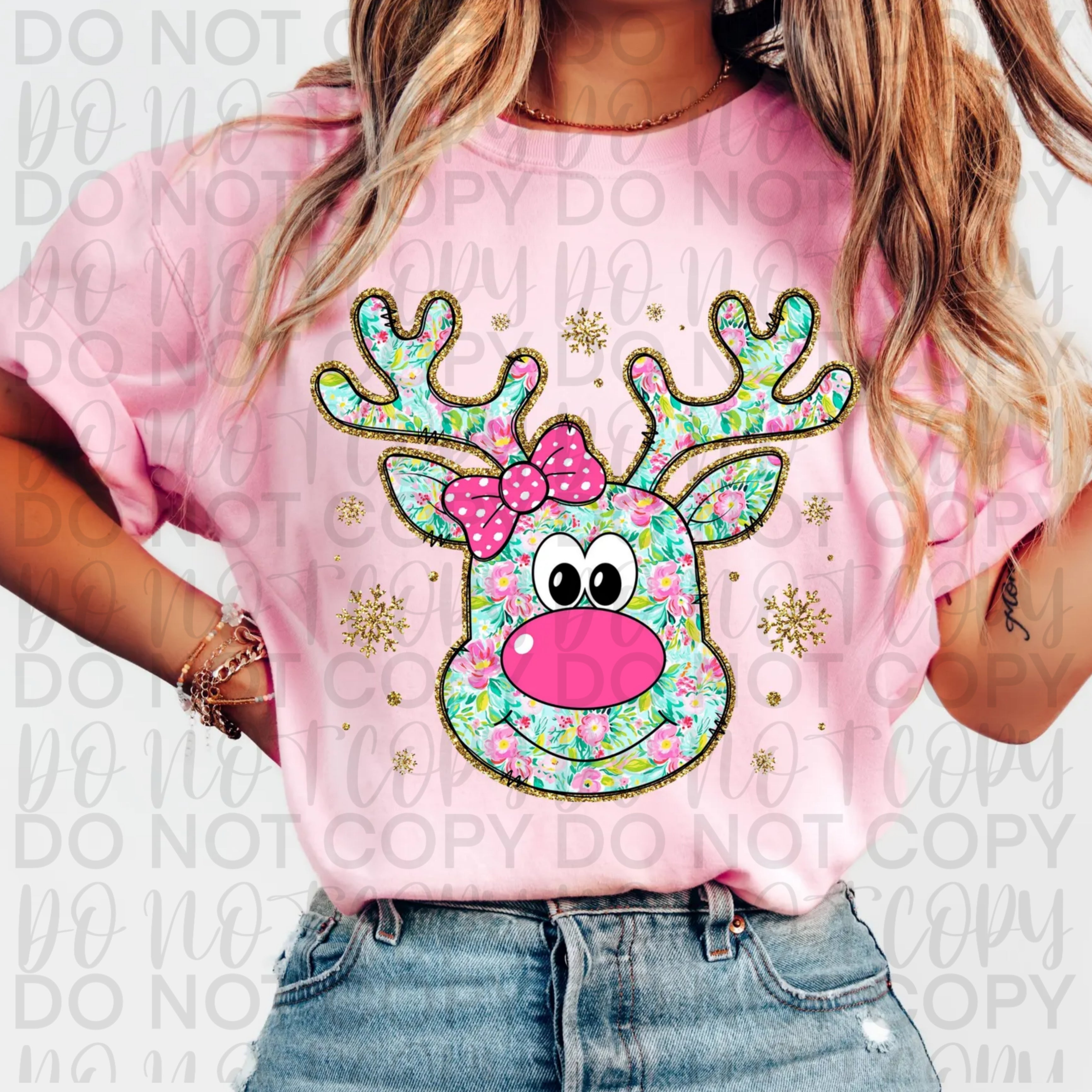Floral Reindeer PNG