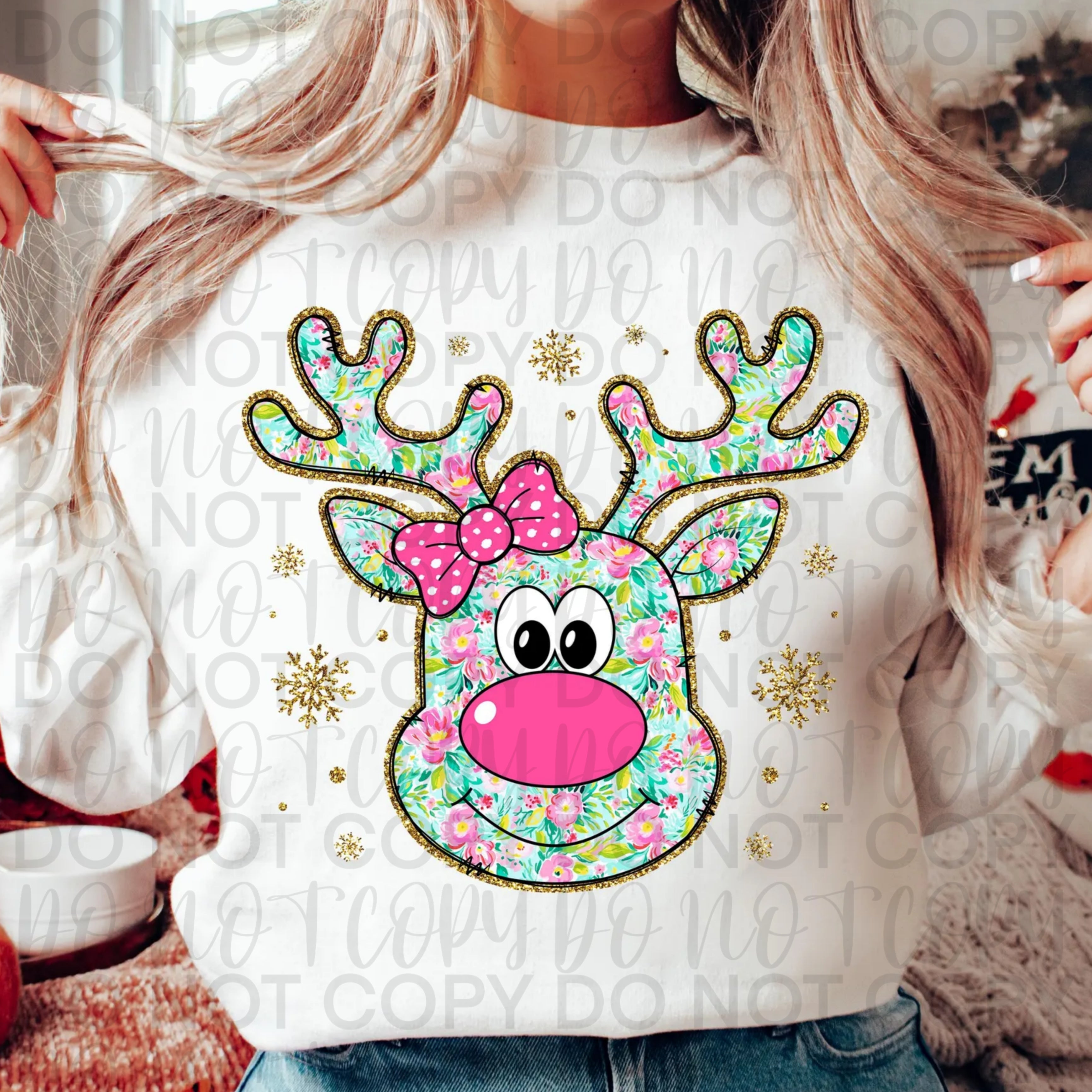 Floral Reindeer PNG