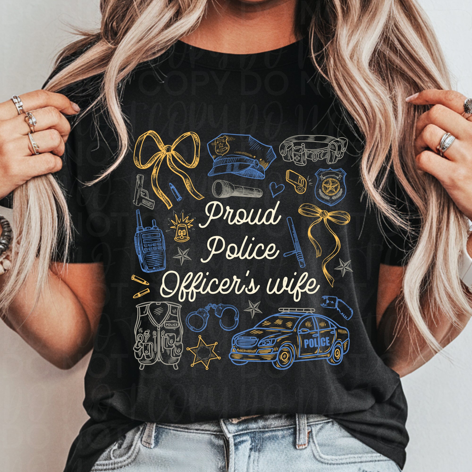 Proud Police Wife Mom PNG