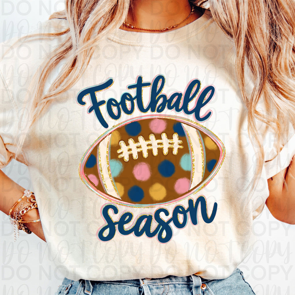 Polka Dot Football Season PNG