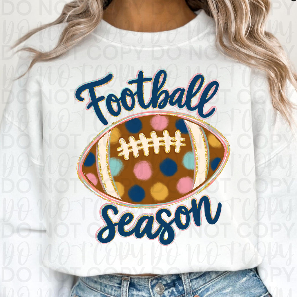 Polka Dot Football Season PNG