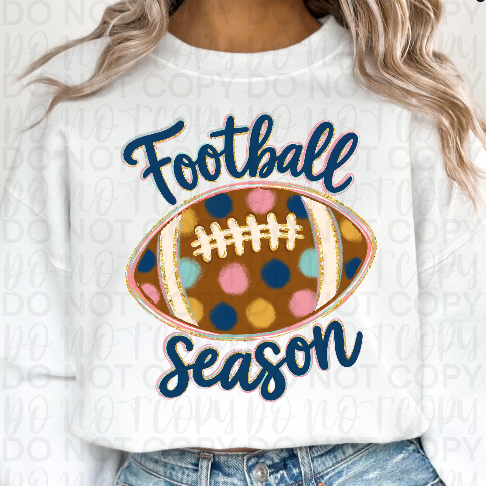 Polka Dot Football Season PNG