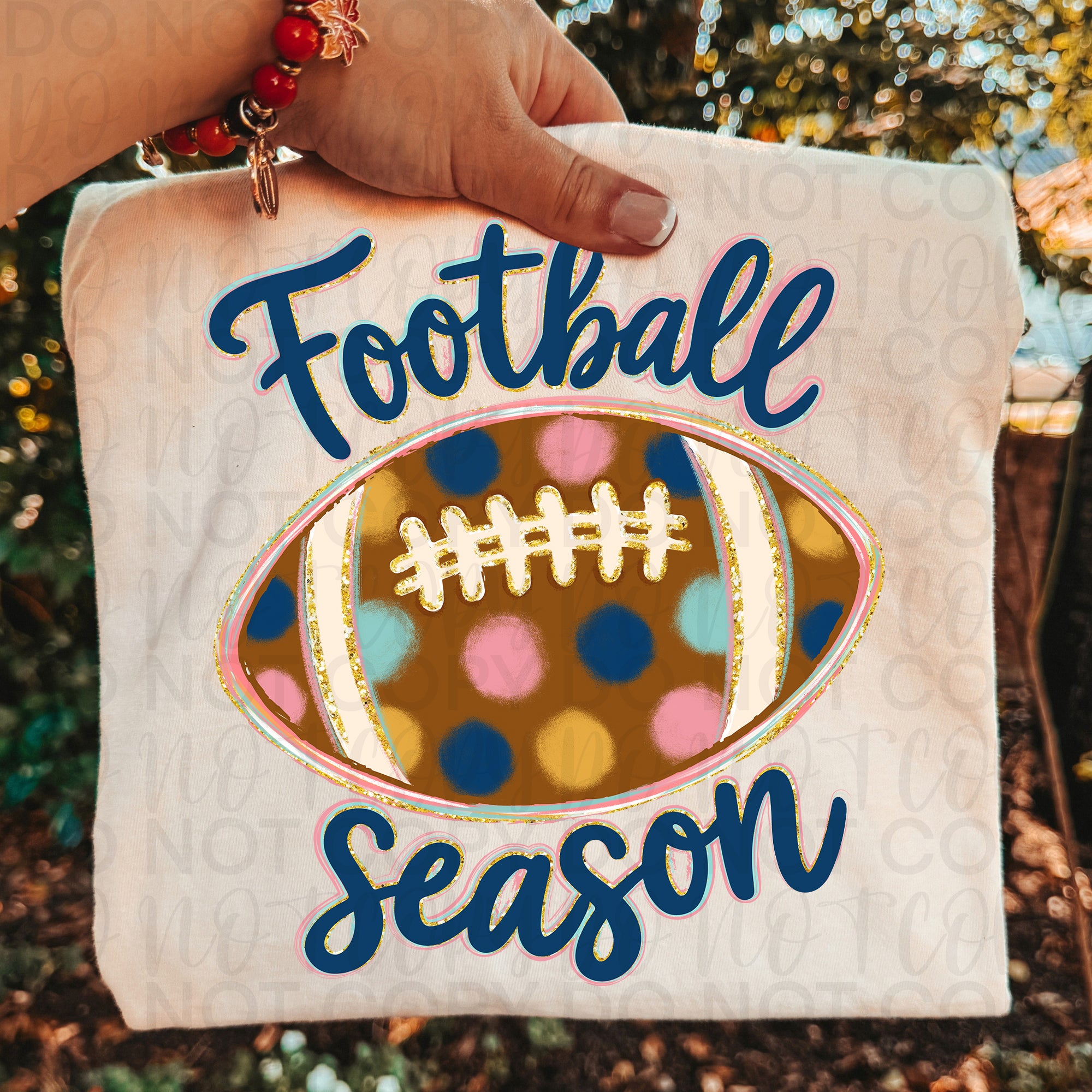 Polka Dot Football Season PNG