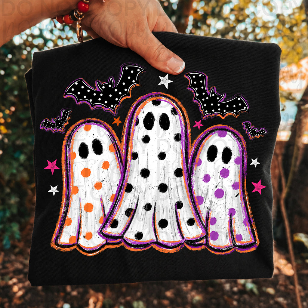 Polka Dot Ghost Trio PNG