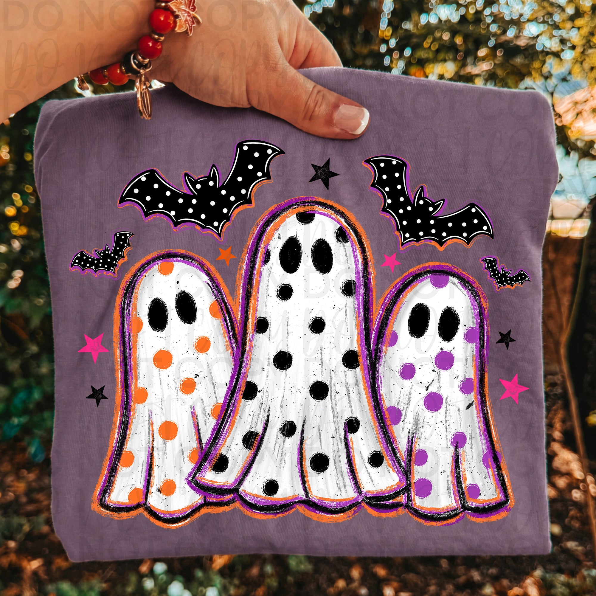 Polka Dot Ghost Trio PNG