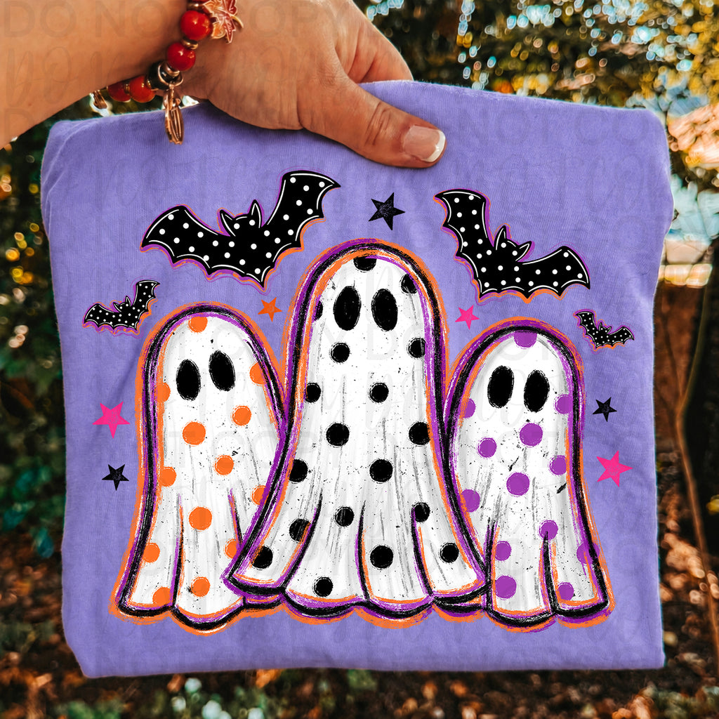 Polka Dot Ghost Trio PNG