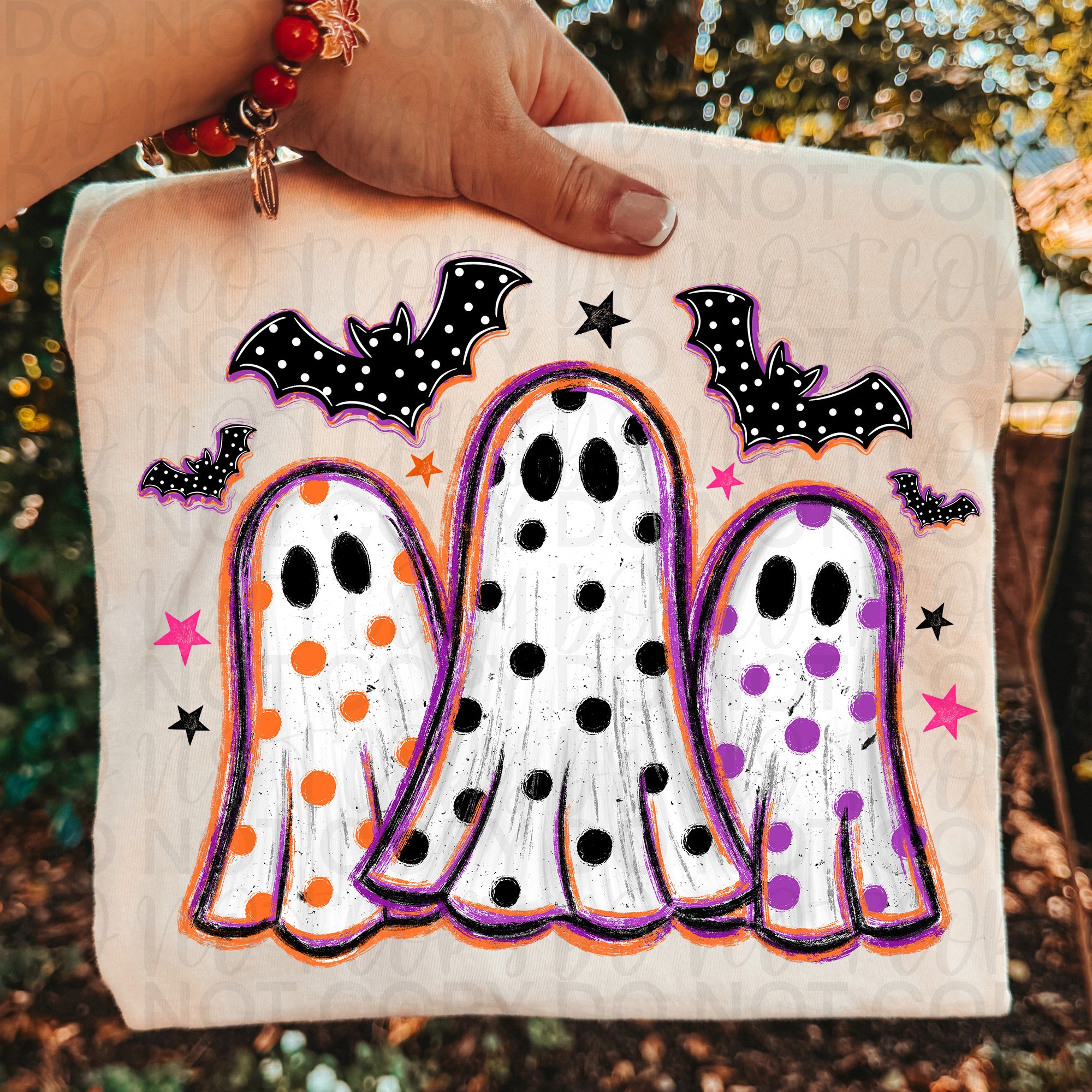 Polka Dot Ghost Trio PNG