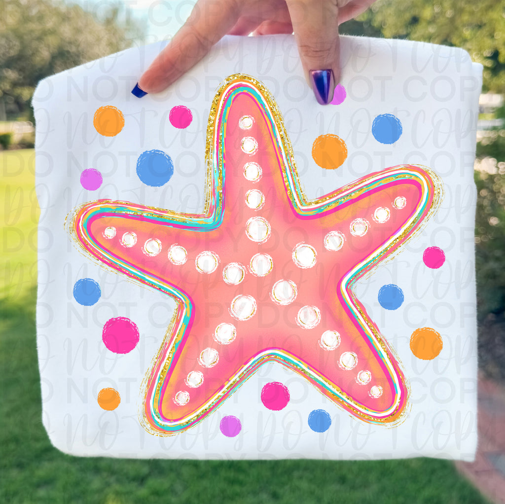 Polka Dot Starfish PNG