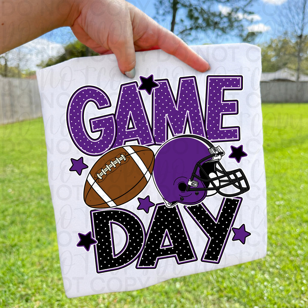 Purple Black Game Day Football PNG