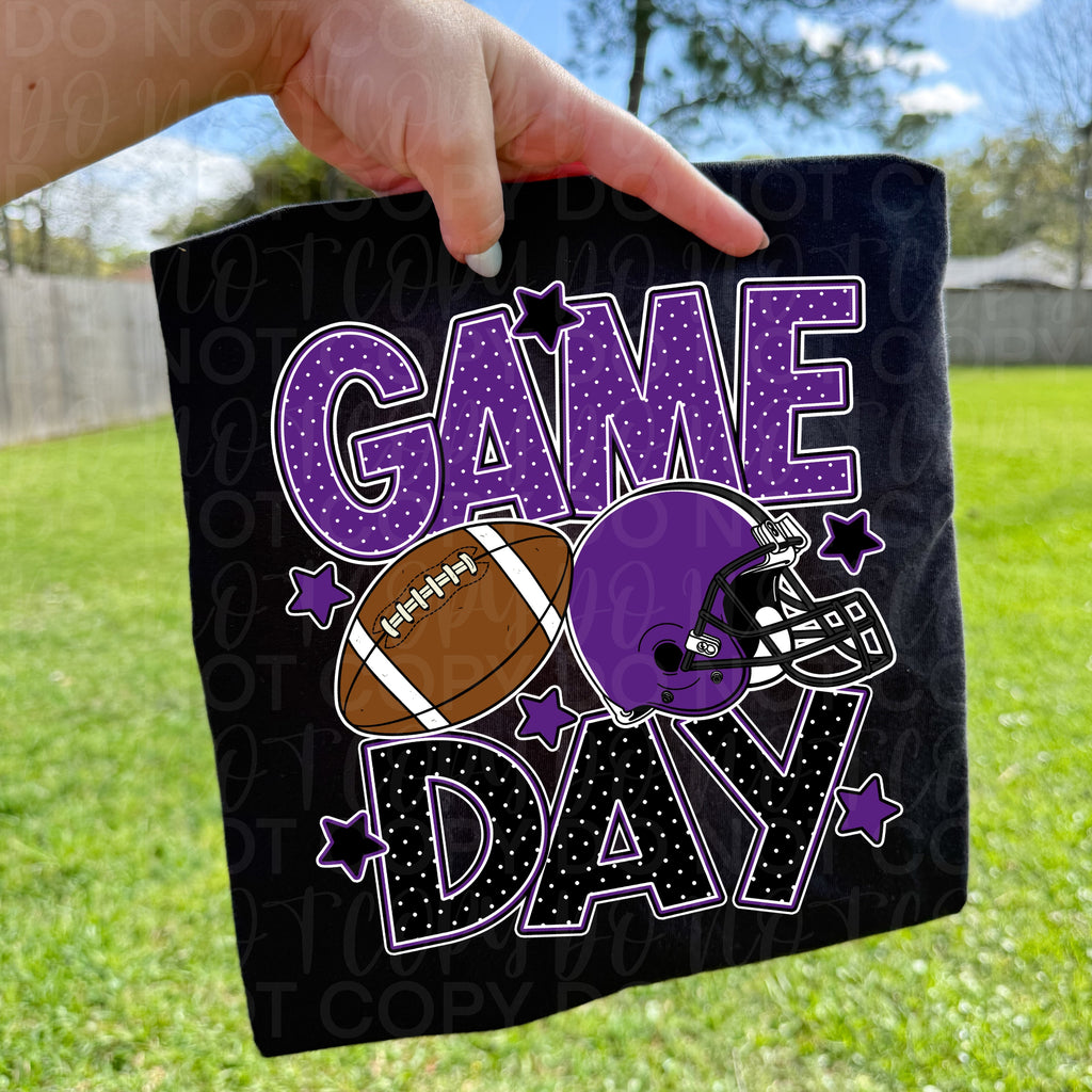 Purple Black Game Day Football PNG